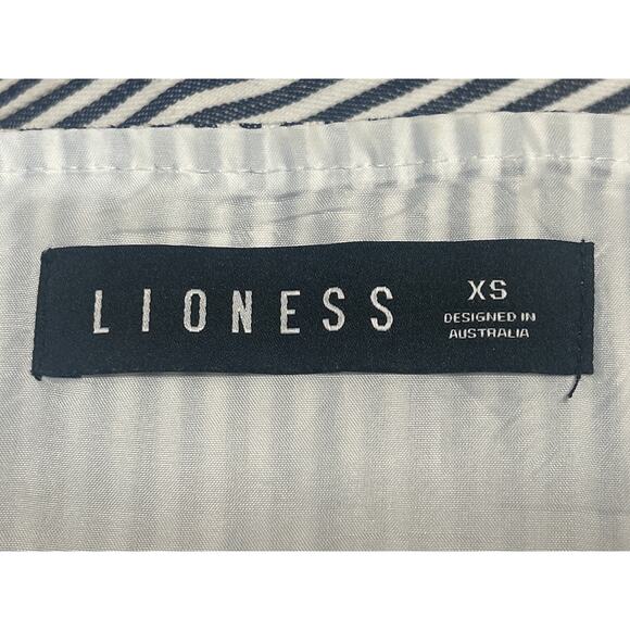 Lioness East Gate Blue Pinstripe Strapless Lace Up Corset Bustier Top Size XS - Picture 4 of 5